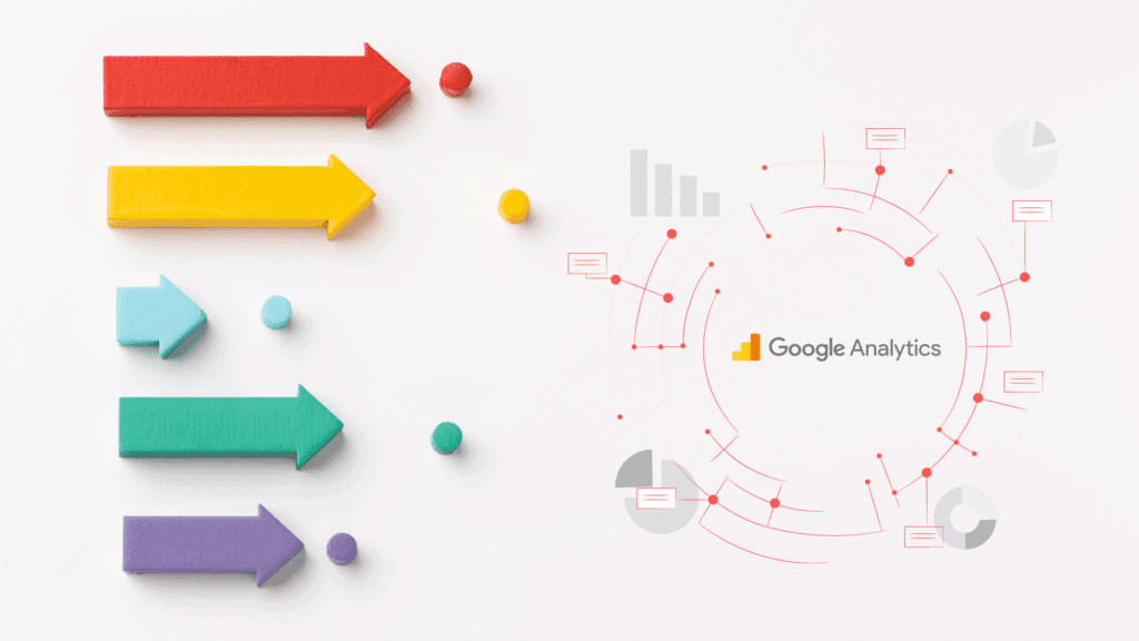 grafici e charts per strumenti di web analytics con logo di google analytics